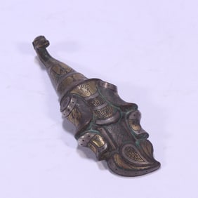 A piece of Han bronze wrong gold and silver dragon hook