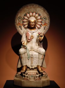 A white marble painted Buddha statue of the Northern Qi Dynasty