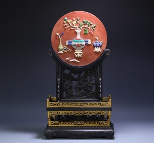 A piece of Qing Dynasty court Venus stone Baibao embedded Bogu interstitial