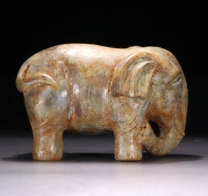 An ancient jade elephant ornament