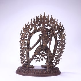 A piece  of Qing Dynasty copper clay gold empty liner