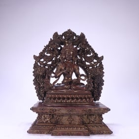 A piece  of Qing Dynasty copper clay gold Vajrasattva hammer