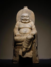 A piece of the Northern Wei Dynasty white marble Maitreya Buddha
