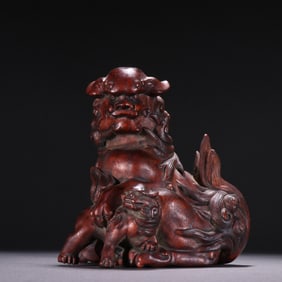 A Qing Dynasty old agarwood Taishi and young master ornaments