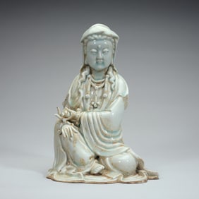 A piece of celadon Guanyin