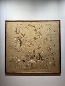 A piece of Qing Dynasty Cantonese embroidery "Dajitu"