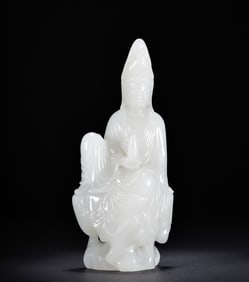 A piece of Hetian Jade Guanyin statue