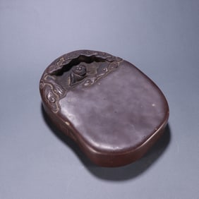 A piece of Wen Peng carved Rui beast pattern mud inkstone