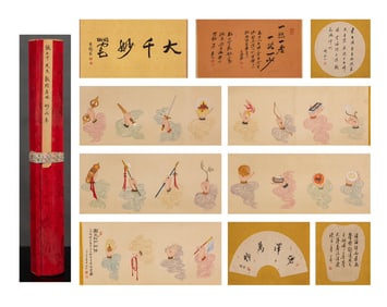 A scroll of the Tang style of Dunhuang by Zhang Daqian