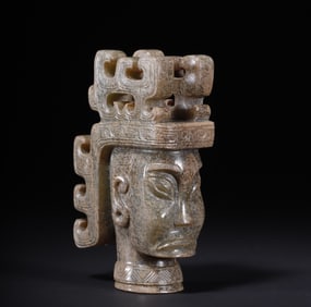 A piece of green jade god ornament