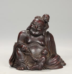 A piece of Qing bamboo carved Maitreya Buddha ornaments