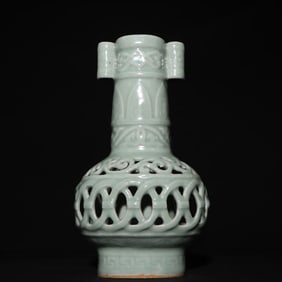 A Song Dynasty Longquan hollow ear bottle