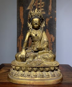 A bronze gilt statue of a Bodhisattva
