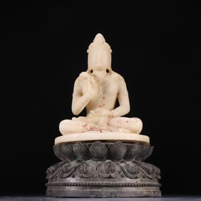 A piece of Tang Han white marble Guanyin