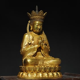 A bronze gilt statue of Virujana