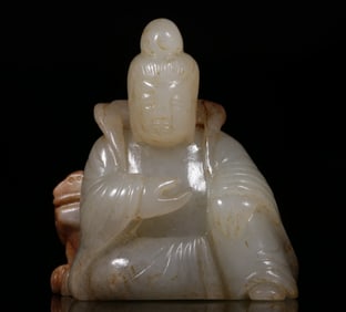 One piece Song and Yuan: Hetian jade seed material jade Buddha
