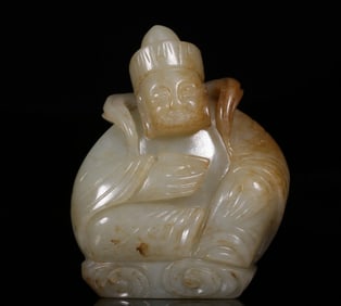 One piece Song Yuan: Hetian jade seed material yellow God of Wealth