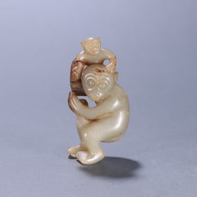 A piece of Qing Dynasty seed material and Tian Yuzi female monkey