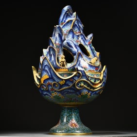 A piece of Qianlong copper gilt filigree cloisonn é  Boshan furnace