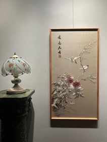 A piece of embroidery of the Republic of China "National Color and Heavenly Fragrance"