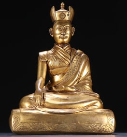 A bronze gilt statue of Karma Pakhi
