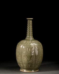 A piece of Northern Song Dynasty Yaozhou has a long neck flat