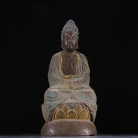 A piece of Song bluestone mine color Shakyamuni Buddha