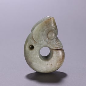 A piece of Hongshan culture river mill jade jade pig dragon