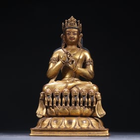A piece of bronze gilt Bodhisattva