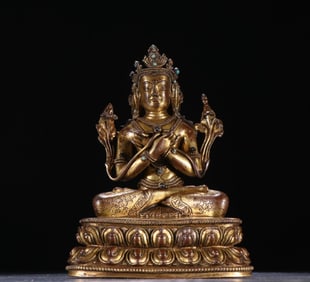 A piece of Tibetan bronze gilt Vajrasattva