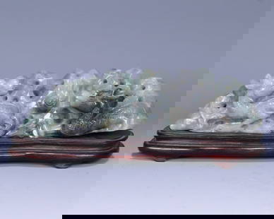 An old jade double dragon play bead Shanzi ornament: Old jade double dragon play bead Shanzi ornaments Net Size: 20x4.2x5.5cm W: 611.8g (The Dimensions Of All Batches Are Manually Measured.If You Need More Detailed Information, Please Contact Our Custom