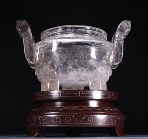 A crystal incense burner ornament