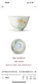 A piece of Qing Yongzheng pastel daylily pattern cup