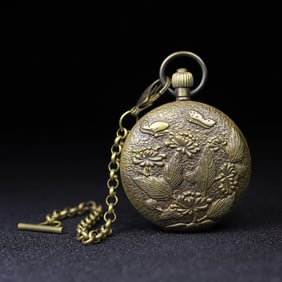 A copper-cased two-and-a-half-movement pocket watch