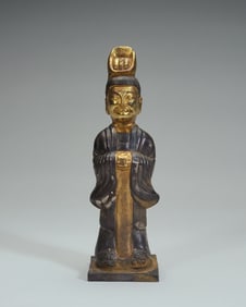 A piece of Tang Dynasty silver partially gilded civil figures