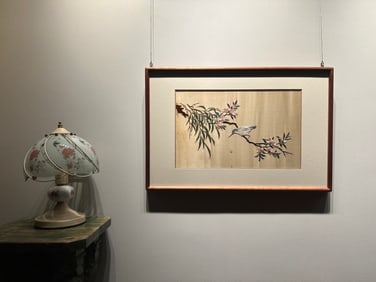 A piece of Qing Dynasty embroidery "happy eyebrows"