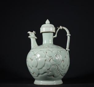 A Song Dynasty Yaozhou kiln high-relief double-spout pot