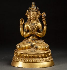 A piece of Qing Dynasty four-armed Guanyin