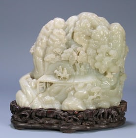 A Qing Dynasty Hetian jade character story Shanzi ornament