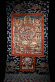 A piece of Tibetan monasteries, handmade pure natural mineral pigments, pure hand-painted Tibetan