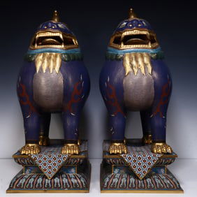 A pair of unicorn incense burners
