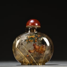 One piece of crystal painted snuff box