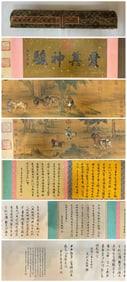 A picture of Zhao Mengfu drawing people and horses