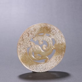 A piece of Han Gao ancient jade dragon pattern jade