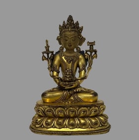 A piece of bronze gilt Manjushri