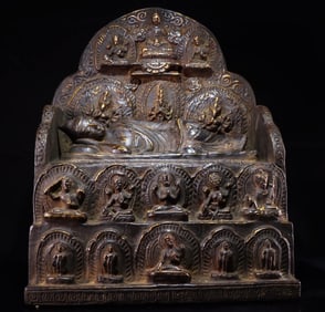 A piece of agarwood ten thousand Buddha statue of the dynasty