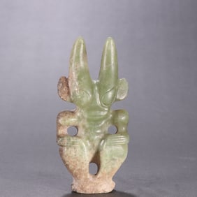 A piece of Red Hill Culture River Mill Jade Sun God