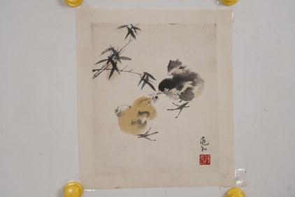 A picture of Jiang Zhaohe's chicken fun frame on paper