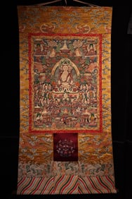 A piece of Tibetan Buddha statue thangka