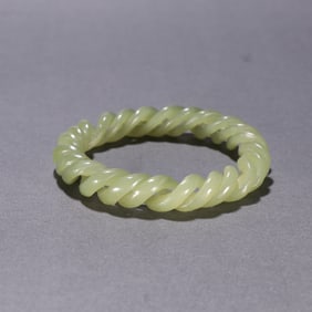 A piece of Hetian jade twist bracelet